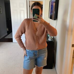 Small Uniqlo tan cardigan